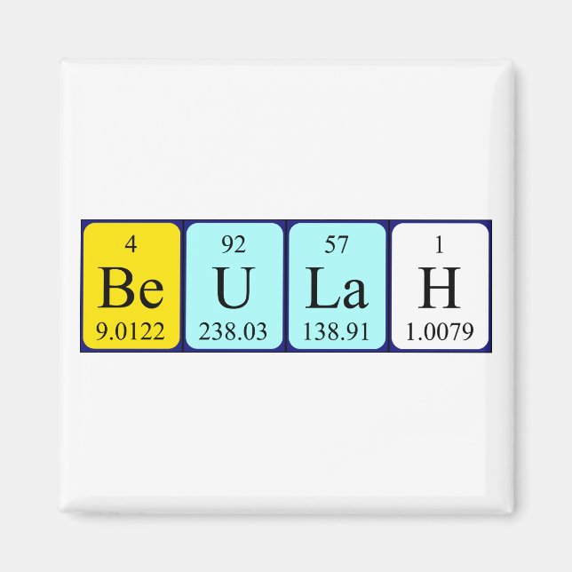 Beulah periodic table name magnet (Front)