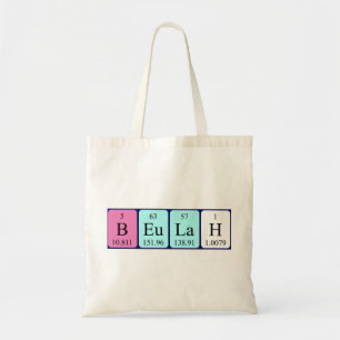 Beulah periodic table name tote bag