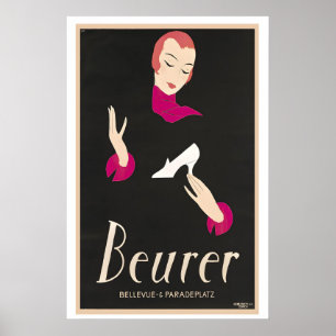 Beurer Schuhe Retro Shoe Vintage Advertising Poster
