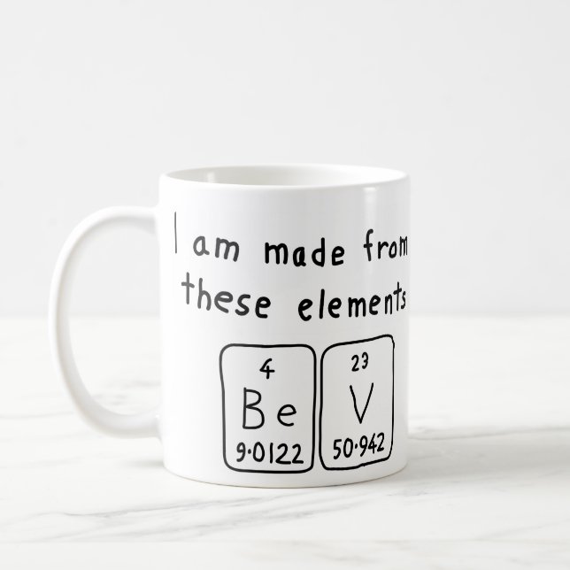 Bev periodic table name mug (Left)