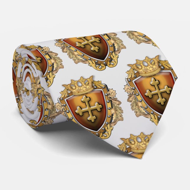 Bevel Crown Shield  Tie (Rolled)