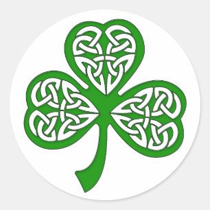 Beveled Celtic Knot Shamrock Classic Round Sticker