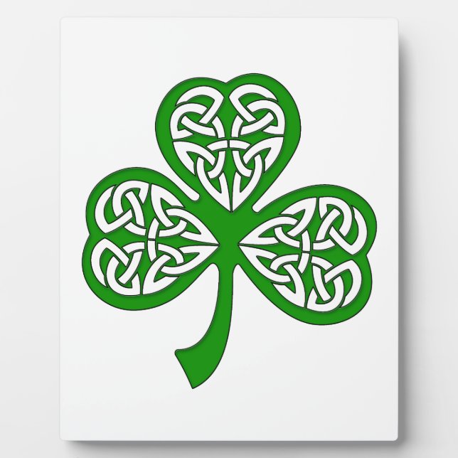 Beveled Celtic Knot Shamrock Plaque (Front)