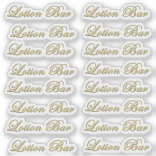 Beveled Metallic Gold Script Lotion Bar Waterproof
