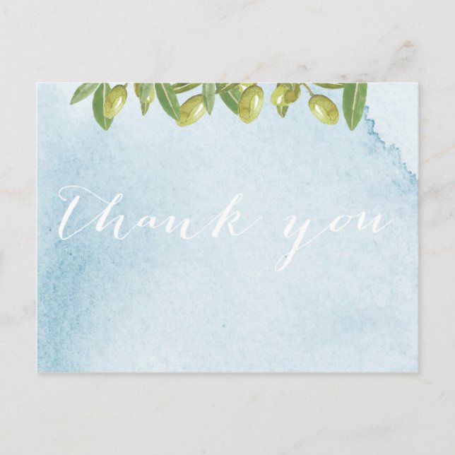 Bevenuti Italia Tuscan Wedding Thank You Postcard (Front)