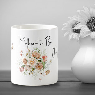 Beverage Mug Mother-to-Be Soft Blush Pinks Bouquet