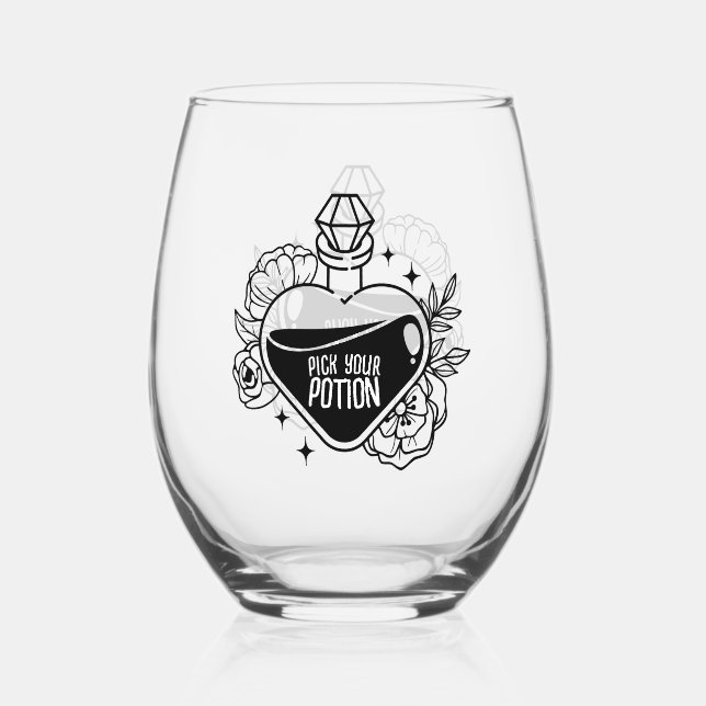 Beverage Style: Stale Wine Glass, Set Stemless Wine Glass (Front)