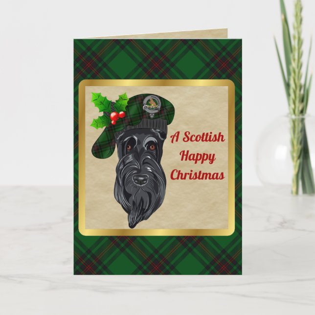 Beveridge Badge & Tartan Personalised Xmas Card (Front)