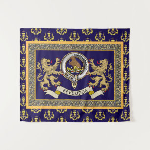 Beveridge Clan Badge Personalised Blue Tapestry