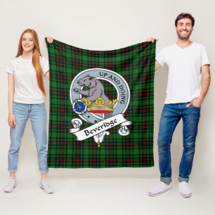 Beveridge Clan Badge Tartan Plaid Fleece Blanket