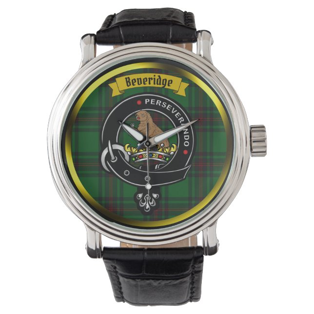 Beveridge Clan Badge & Tartan Watch (Front)