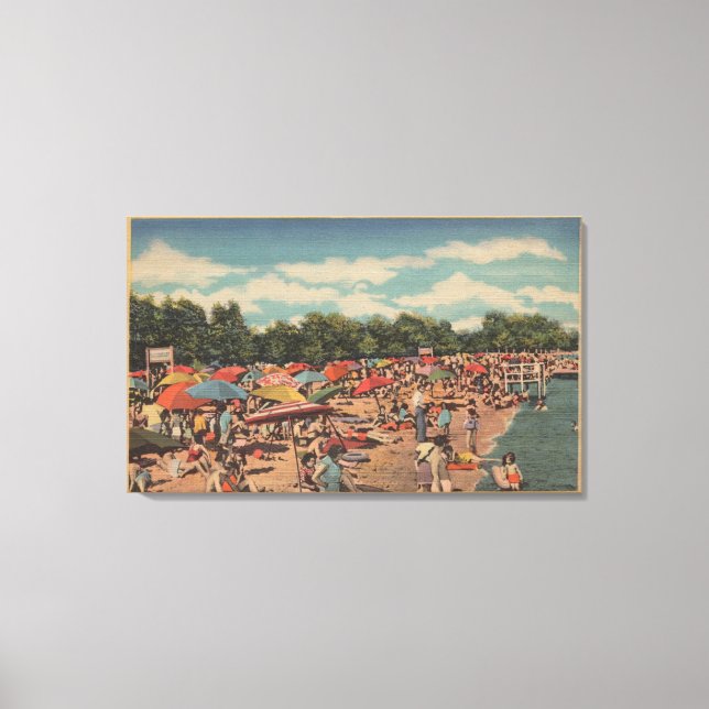 Beverley Beach, MD - Sunbathing Scene Canvas Print (Front)