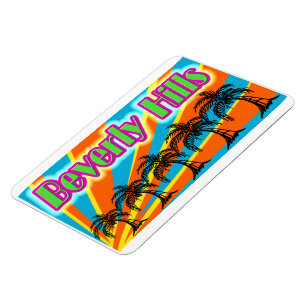 Beverly Hills 5 Palm Trees Magnet