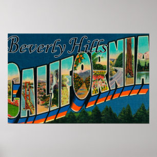 Beverly Hills, California - Large Letter Scenes Poster