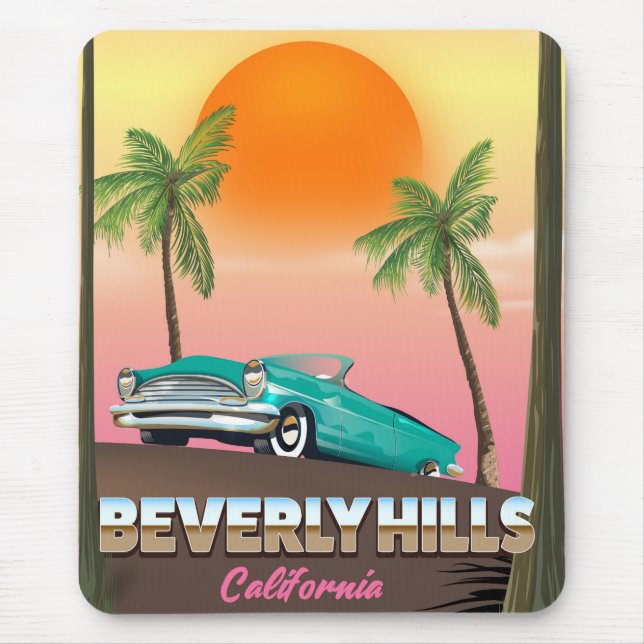 Beverly Hills California Mouse Mat (Front)