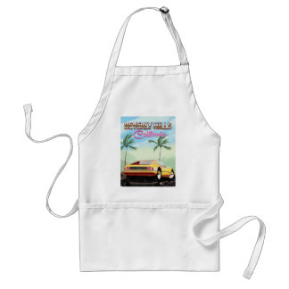 Beverly Hills California retro travel poster Standard Apron