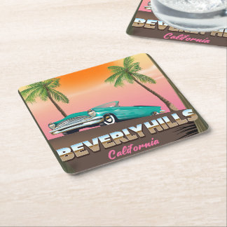 Beverly Hills California Square Paper Coaster