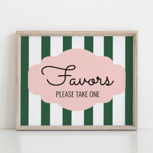 Beverly Hills Pink & Green Baby Shower Favour Sign
