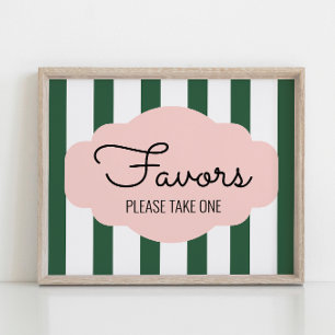 Beverly Hills Pink+Green Bridal Shower Favor Sign