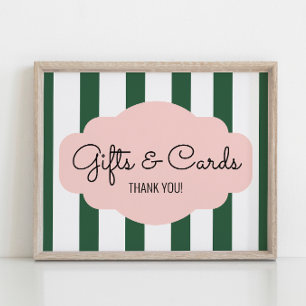 Beverly Hills Pink & Green Bridal Shower Gift Sign