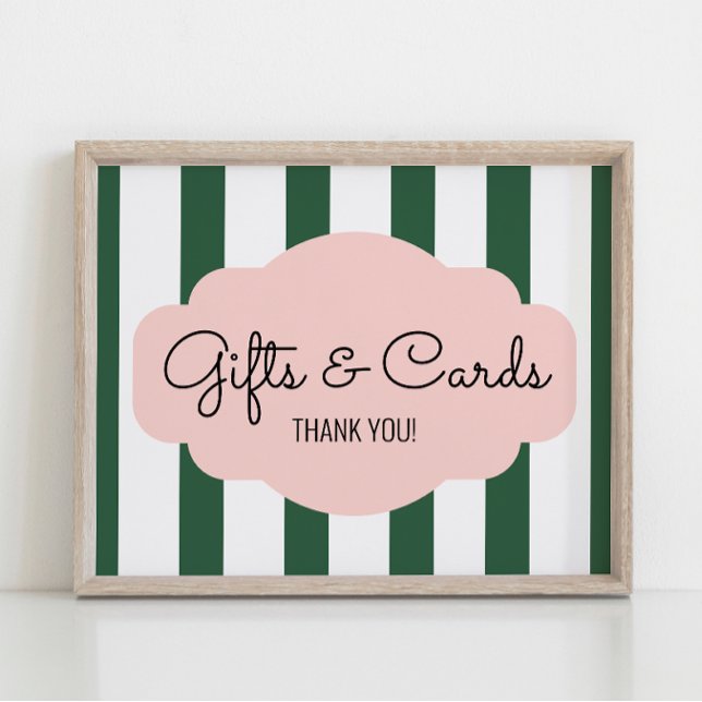 Beverly Hills Pink & Green Bridal Shower Gift Sign (Creator Uploaded)