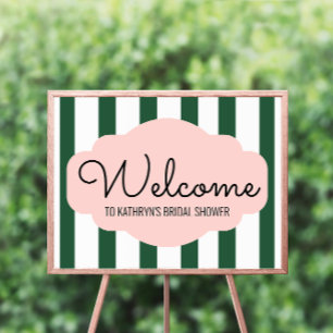 Beverly Hills Pink & Green Bridal Shower Welcome Poster