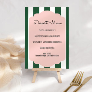 Beverly Hills Pink & Green Dessert Menu Sign Invitation