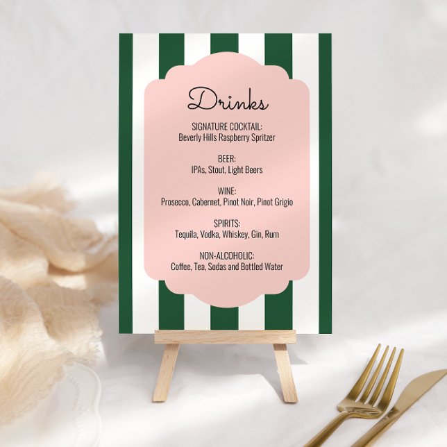 Beverly Hills Pink & Green Drink Menu Poster (Creator Uploaded)