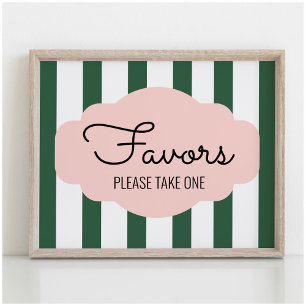 Beverly Hills Pink+Green Party Favor Sign