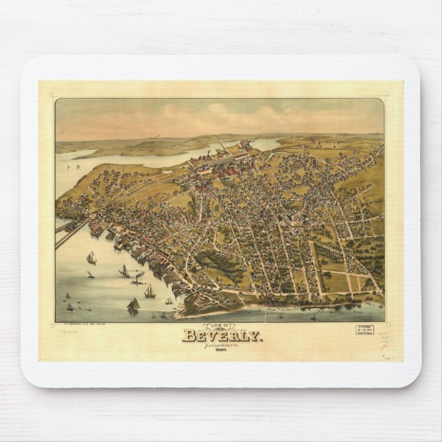 Beverly, Massachusetts in 1886 Mouse Mat (Front)