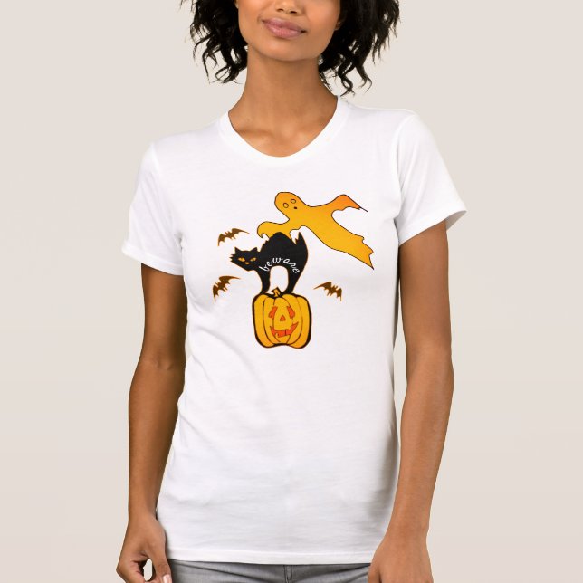 Beware Cat Halloween Shirt - Crazy Cat Mama! (Front)
