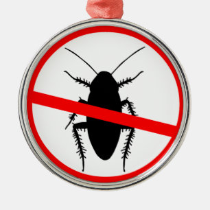 Beware Cockroaches Metal Tree Decoration