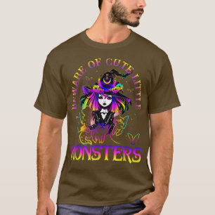 Beware Cute Little Monsters Black Cat Witch Hallow T-Shirt
