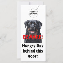 BEWARE Door hanger Warning sign Dog Pet sign