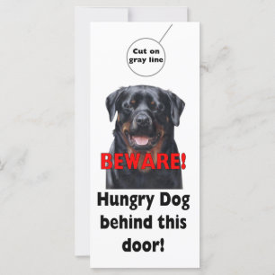 BEWARE Door hanger Warning sign Dog Pet sign