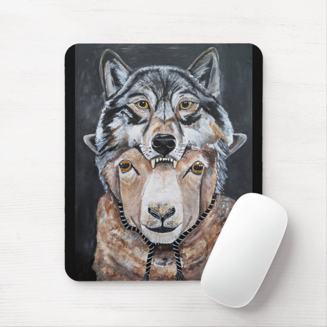 Beware False Alphas Painting by Alfred Fox Mouse Mat (With Mouse)
