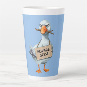 Beware Geese – Funny Angry Goose Latte Mug
