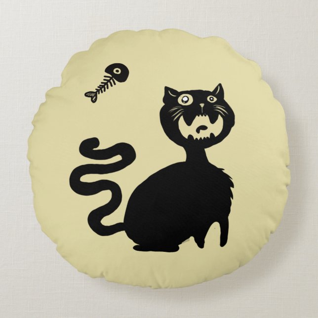 Beware Hungry Cats! Round Cushion (Front)