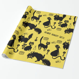 Beware Hungry Cats! Wrapping Paper