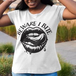 Beware I Bite – Vampire Lips Halloween T-Shirt