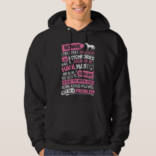 Beware I Ride Horses Horse Lover Girls Riding Raci Hoodie