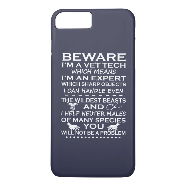 Beware I'm A Vet Tech Case-Mate iPhone Case (Back)