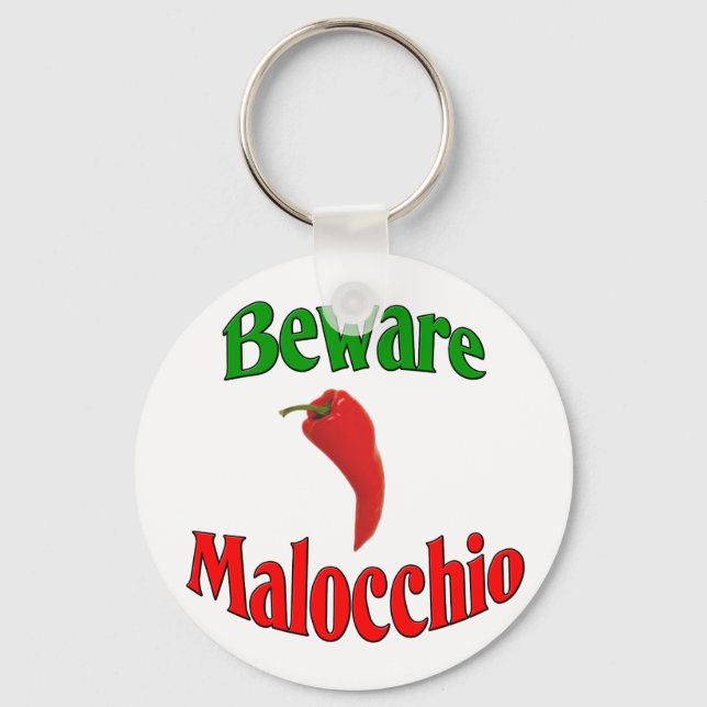 Beware Malocchio (Evil Eye) Key Ring (Front)
