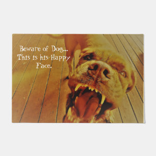 Beware of Big Mouth (Male) Dog Welcome Mat