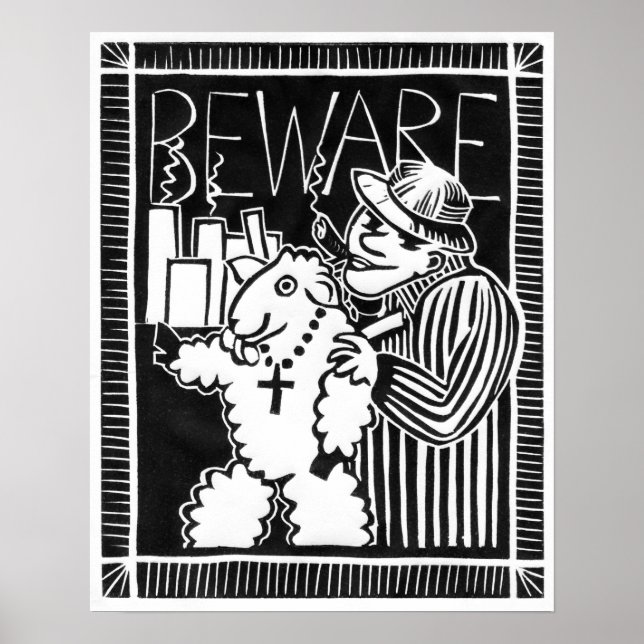 Beware of Capitalists in Sheep's Clothing! Protest Poster (Front)