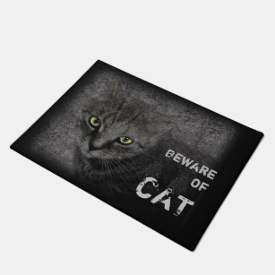 Beware Of Cat Doormats Welcome Mats Zazzle Co Uk