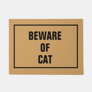 Beware Of Cat Doormats Welcome Mats Zazzle Co Uk