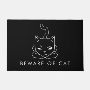 Beware of Cat   Funny Black Kitty Doormat