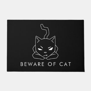 Beware Of Cat Doormats Welcome Mats Zazzle Co Uk