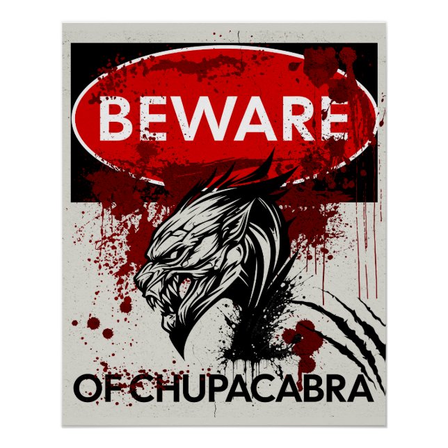 Beware of Chupacabra sign (Front)